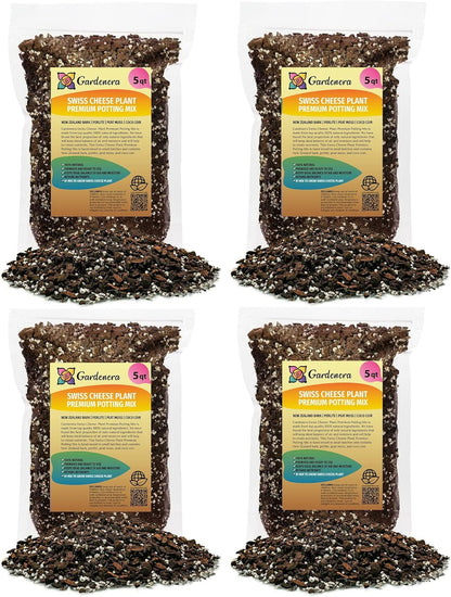 Gardenera Premium Swiss Cheese Plant Potting Mix - 20 QT - Monstera Deliciosa Blend for Optimal