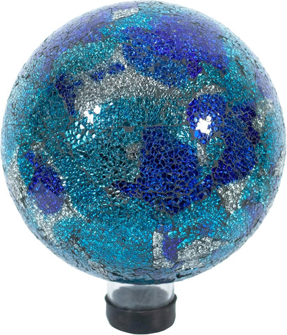 Echo Valley Blue/Aqua Gazing Globe, Hand Crafted Glass Globe, Outdoor Décor, 10 inch