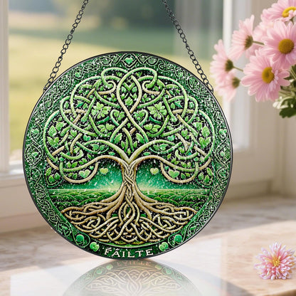 Stained Glass Window Hanging, Pauyadu Tree of Life Sun Catchers, Stained Glass Suncatcher, Tree of
