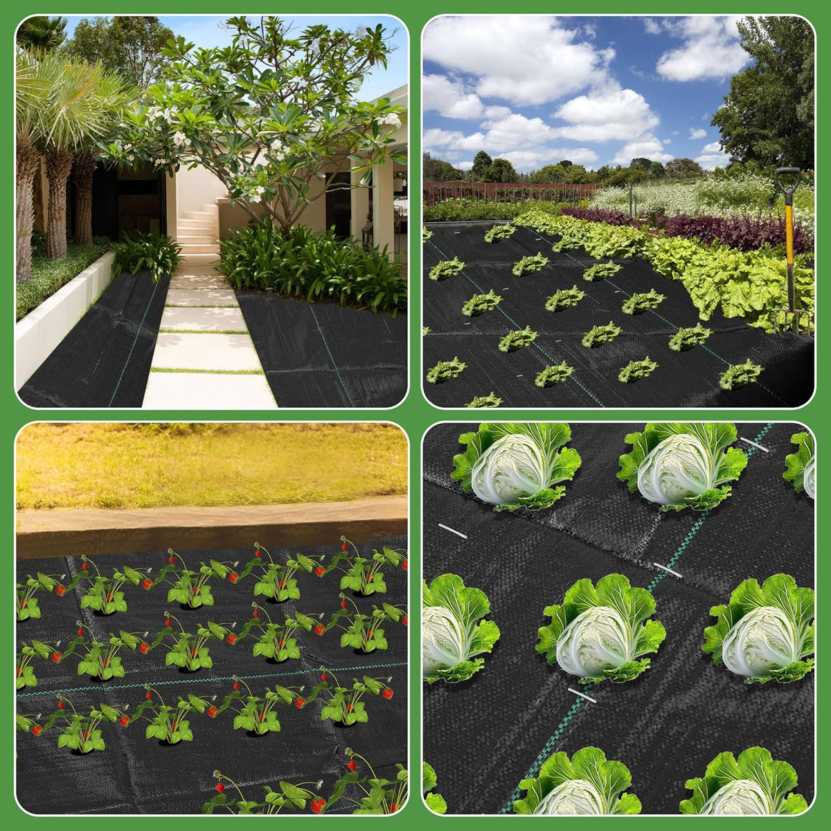 1.3FT x 50FT Weed Barrier Landscape Fabric Heavy Duty, 3.2oz Premium Gardening Weed Control Mat