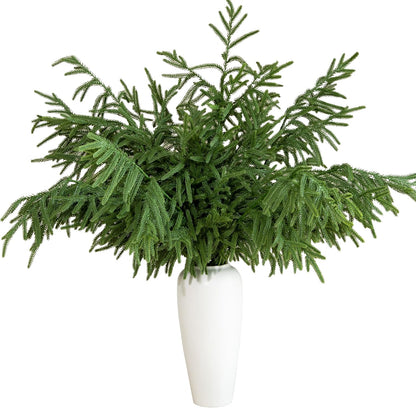 10 Pcs 36 Inch Artificial Norfolk Pine Stems Faux Christmas Greenery Evergreen Pine Branches