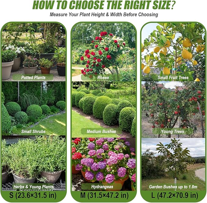 5Pcs Plant Frost Protection Covers 31.5x47.2 Inches – Reusable Breathable Freeze Blankets with