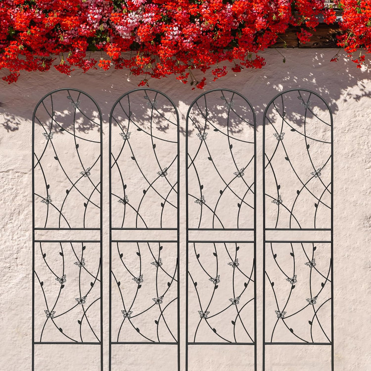 6 Pack Metal Garden Trellis 86.7" Tall Outdoor Climbing Plant Support for Roses, Flowers, Rustproof