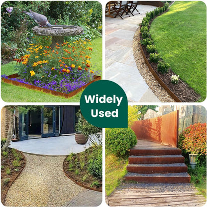 Corten Steel Landscape Edging Metal Garden Edging 40 Inch Strips Landscaping Steel 10 Inch Depth