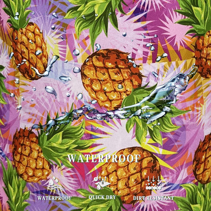 Tropical Pineapples Laundry Basket Foldable With Handles Palm Leaves Tote Bag Oxford Cloth Colorful