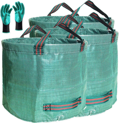 Professional 3-Pack 137 Gallon Lawn Garden Bags (D34, H34 inches) Big Yard Waste Bags with Garden