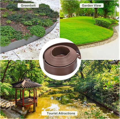 uxcell Landscape Edging, 1Pcs 33FT x 4" - No Dig Garden Edging Kit with 30 Stakes, Landscape Edging