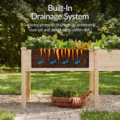 Best Choice Products 72x24x30in Raised Garden Bed, Elevated Wood Planter Box Stand for Backyard