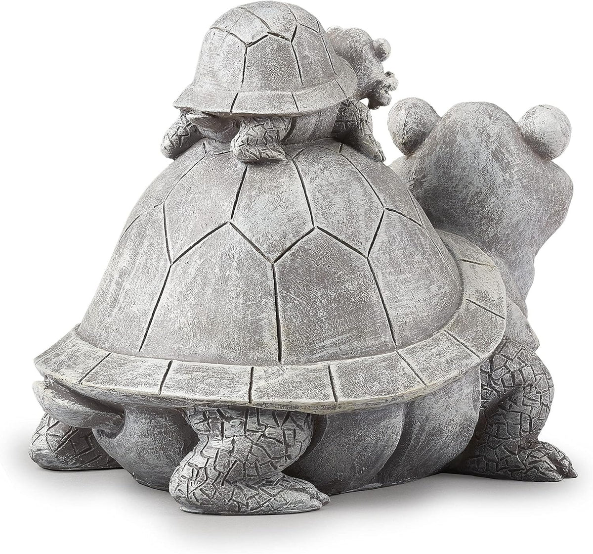 Roman Garden - Turtle and Baby Statue, 7" H, Pudgy Pals Collection, Resin and Dolomite, Decorative