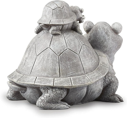 Roman Garden - Turtle and Baby Statue, 7" H, Pudgy Pals Collection, Resin and Dolomite, Decorative