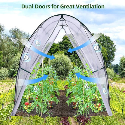 Ohuhu Portable Tunnel Greenhouse Outdoor: Heavy Duty Walk in Green House with Mesh Windows Durable