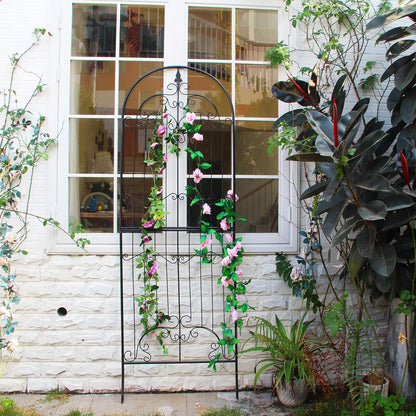 Trellis for Climbing Plants 86.6" H x 29.5" W Tall Garden Trellis Wrought Iron Heavy Scroll Metal