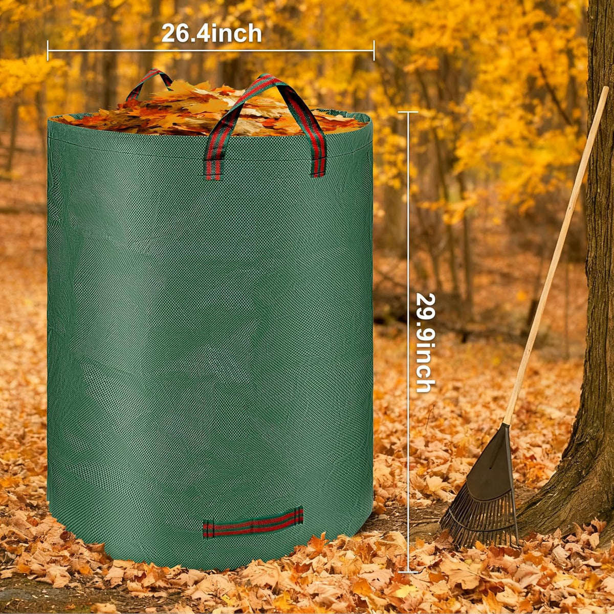 Reusable Leaf Storage Bag, 72 Gallon Large Capacity - Waterproof & Tear-Resistant Yard Waste Bag