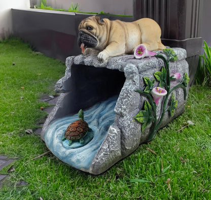 Dog Statues Gutter Extension Garden Decoration, Resin Outdoor Decor, Animal Downspout Diverter