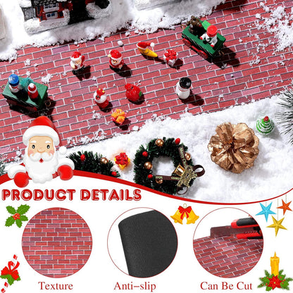 Marspark Christmas Village Accessories 5 x 50 Inch Christmas Miniature Road Village Street Mat Xmas
