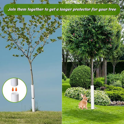 Menkxi 20 Pcs Corrugated Tree Guards Saplings Tree Trunk Protectors from Deer Tree Tubes Guard Tube