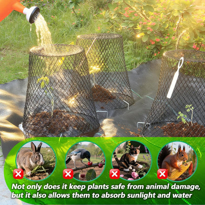 20Pcs Chicken Wire Cloche Plant Covers, 9.2×9.2 Inches Plant Protectors from Animals, Metal Garden
