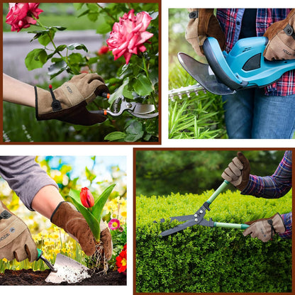 Leather Work Gloves for Men or Women. Large Glove for Gardening, Tig/Mig Welding, Construction