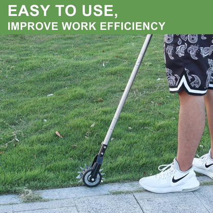 Wheel Rotary Edger Lawn Tool, Grass Edge Trimmer, Sidewalk Manual Lawn Edger, Strong 3 Sections