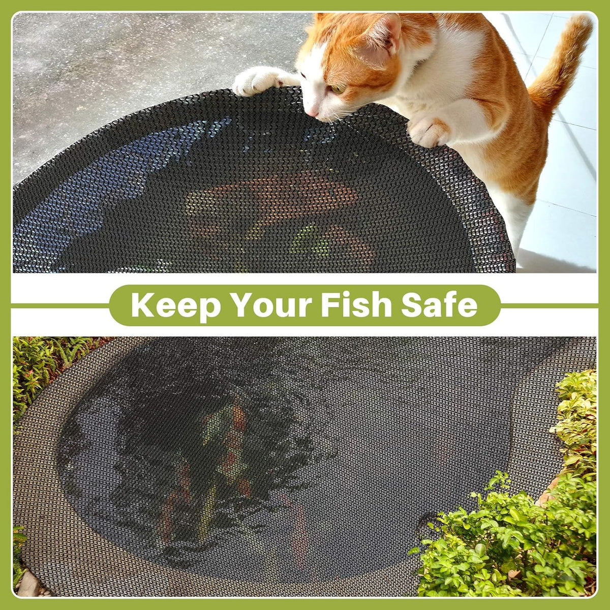 Koi Pond Netting Kit 19.7x19.7ft, Heavy-Duty Pe, Bird Deer Fence Netting, Durable Net Cover for