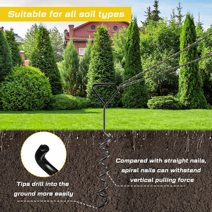 Sintuff 12 Set Tree Stakes and Supports Kit for Anti Hurricane Leaning Trees Straightening Heavy