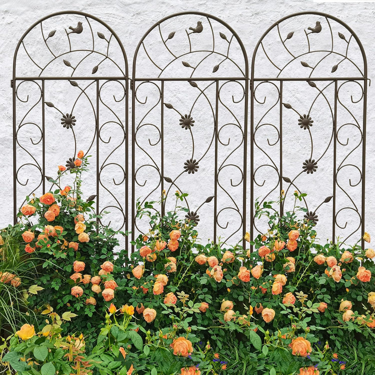 4 Pack Metal Garden Trellis 86.7" Tall Outdoor Climbing Plant Support for Roses, Flowers, Rustproof
