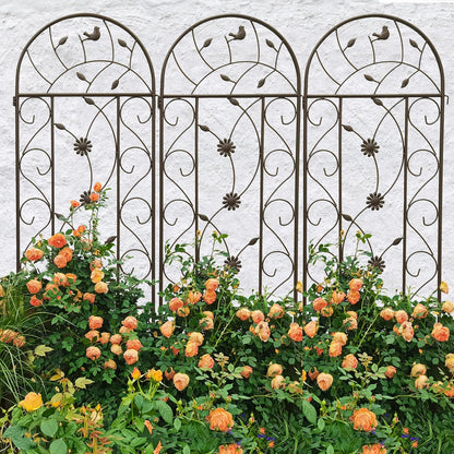 4 Pack Metal Garden Trellis 86.7" Tall Outdoor Climbing Plant Support for Roses, Flowers, Rustproof