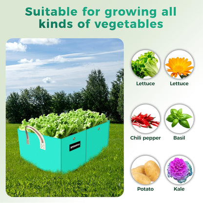 2 Pcs 6 Gallon Rectangle Grow Bags for Growing Potatoes, PE Pots Potato Pots Growing Containers