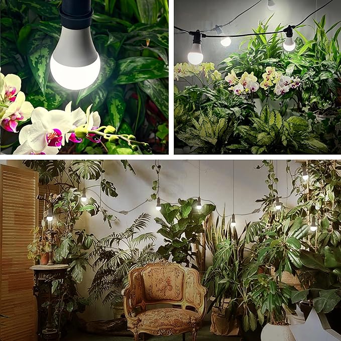 Hanging Grow Light 5000K, Briignite 3 Grow Light Bulbs with 8.86ft Power Cord, Replaceable Bulbs