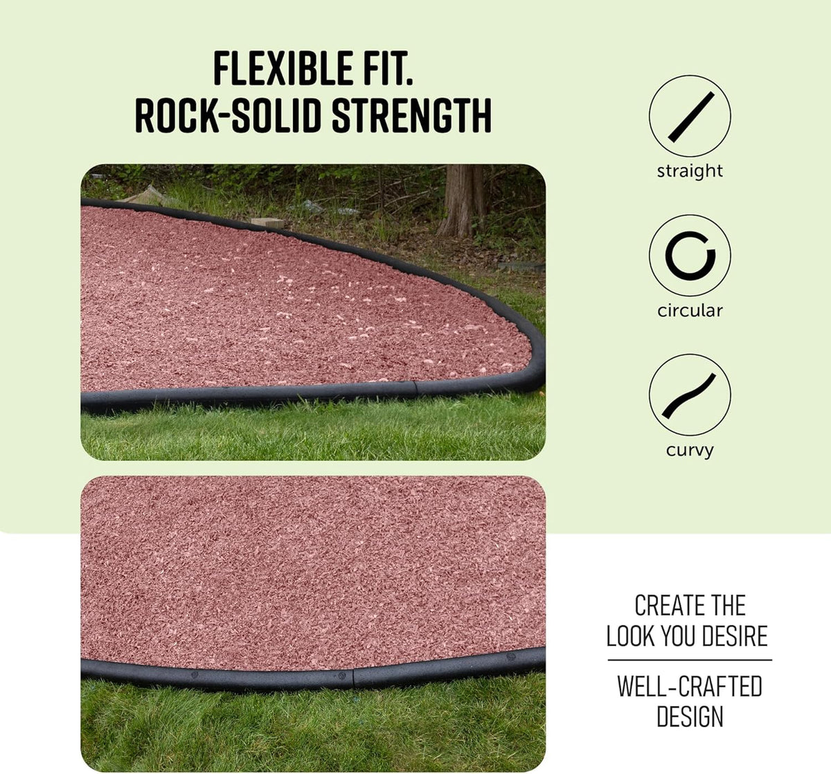 Playsafer 4' Flexible Interlocking Rubber Edging for Playgrounds (Black, 30 Pack)