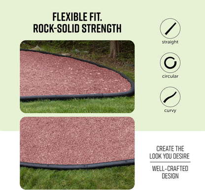 Playsafer 4' Flexible Interlocking Rubber Edging for Playgrounds (Black, 30 Pack)