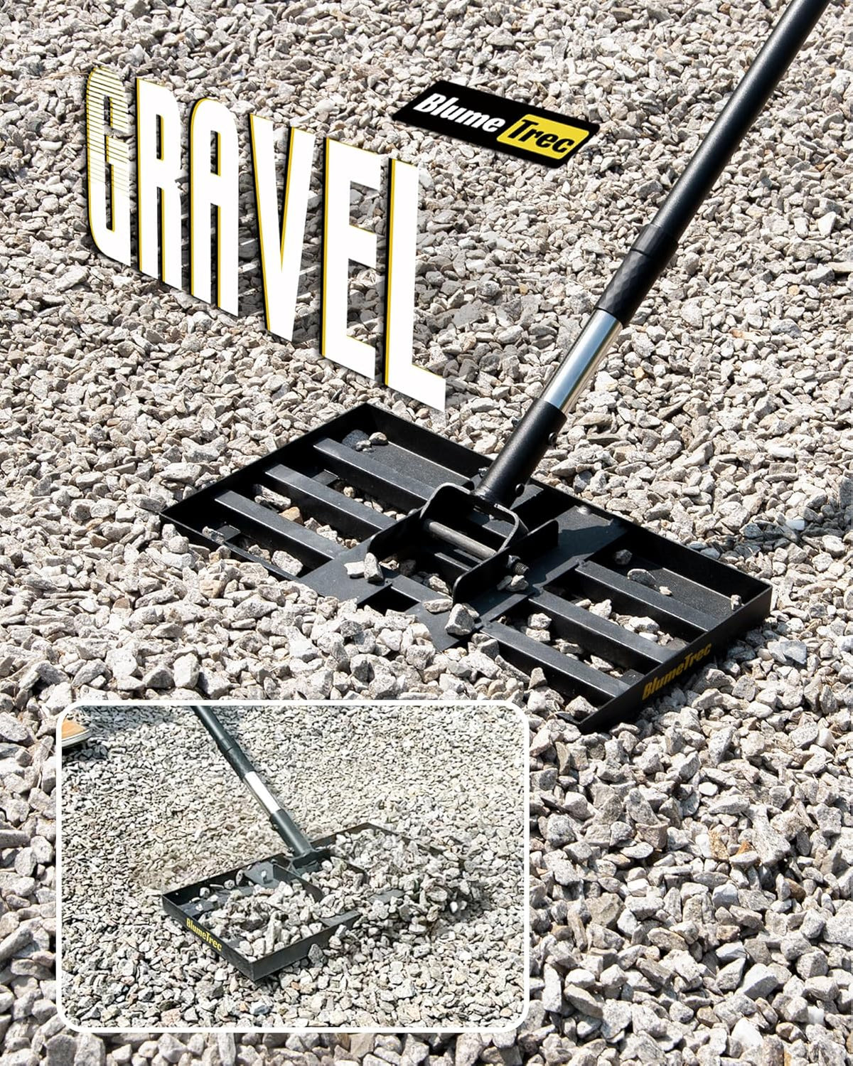 Lawn Leveling Rake, 17"x10" Heavy Duty Sand Leveling Tool with 6.7FT Stainless Steel Long Handle
