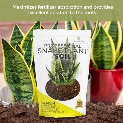 Professional Snake Plant Soil | Large 2.2 Quarts Ready to Use for Snake Plants | Peat Moss, Coco