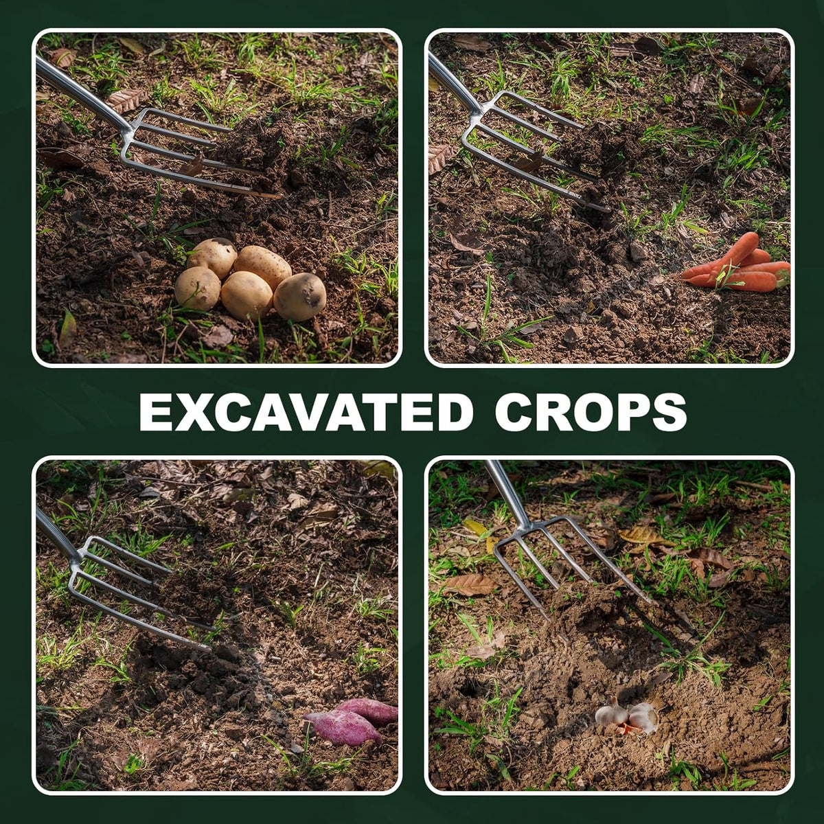 Pitchforks for Gardening Compost Digging Spading Cultivating Aerating Garden Fork Heavy Duty Yard
