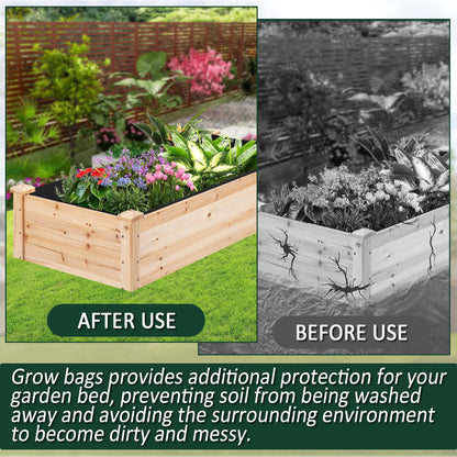 FULEIYA 1PCS Raised Garden Bed Liner Fabric Raised Garden Bed Breathable Drainage Rectangle Grow