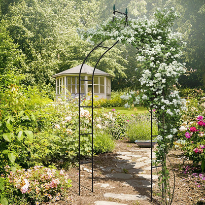 Giantex Metal Garden Arch Trellis - 9.5 FT Wedding Arbor for Ceremony, Garden Arbor for Climbing