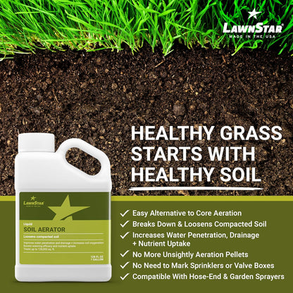 Liquid Lawn Aerator (1 Gallon) - Loosens & Conditions Compacted Soil - Alternative to Core and