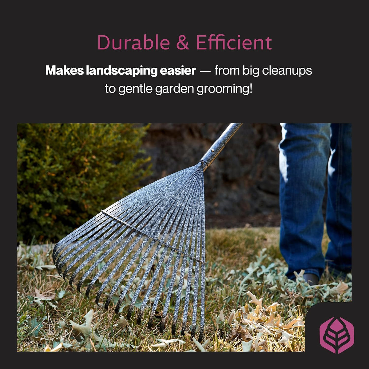 Yard Butler World’s Greatest Leaf Rake | Heavy Duty All Steel Rake with Ergonomic Garden Claw, 20