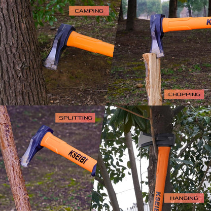 KSEIBI 36-Inch Splitting Axe - Forged Carbon Steel, Wood Splitter & Kindling Axe for Chopping