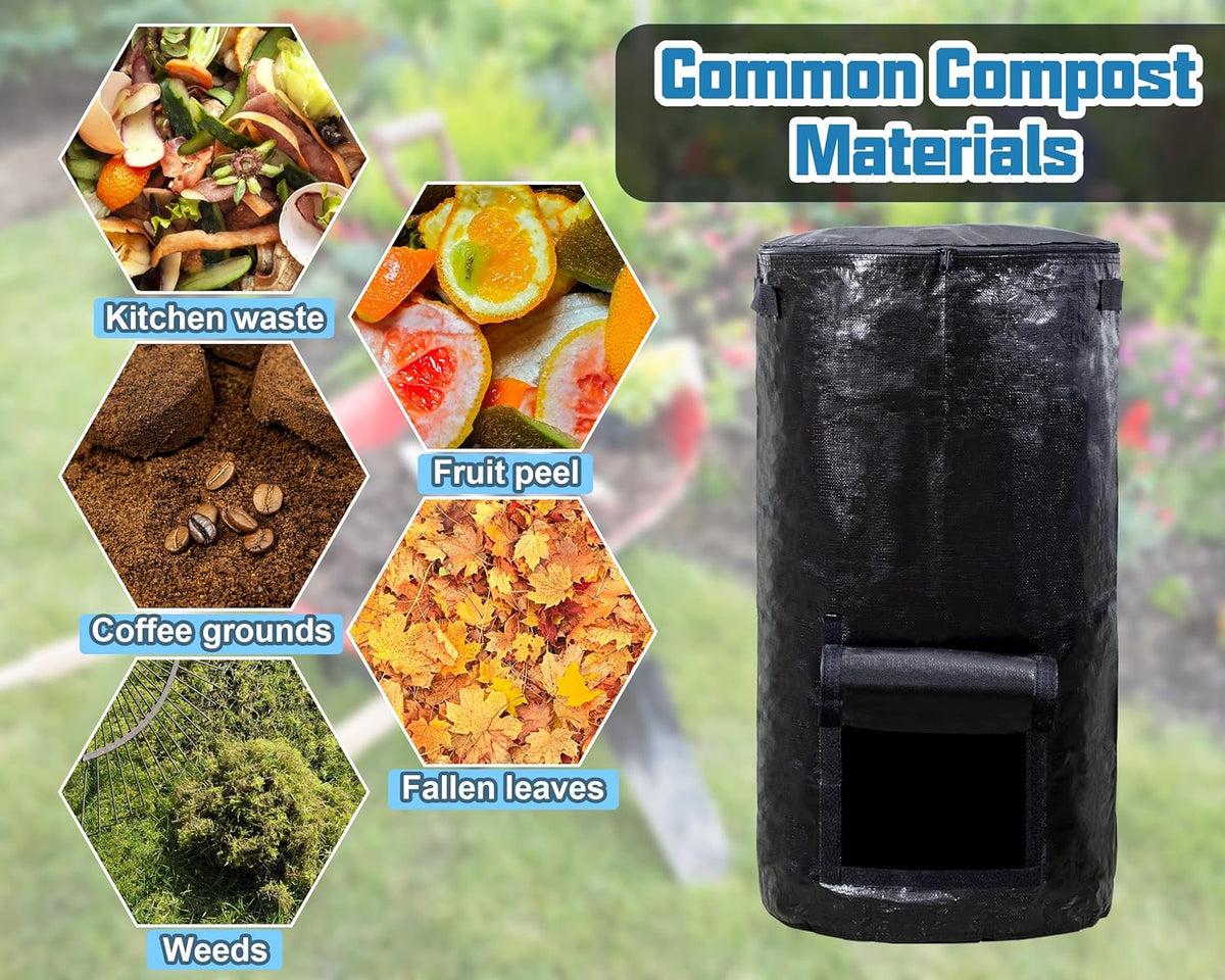 MyLifeUNIT Compost Bins Outdoor, Composting Bin for Outside Garden, Reusable Garden Yard Waste Bag