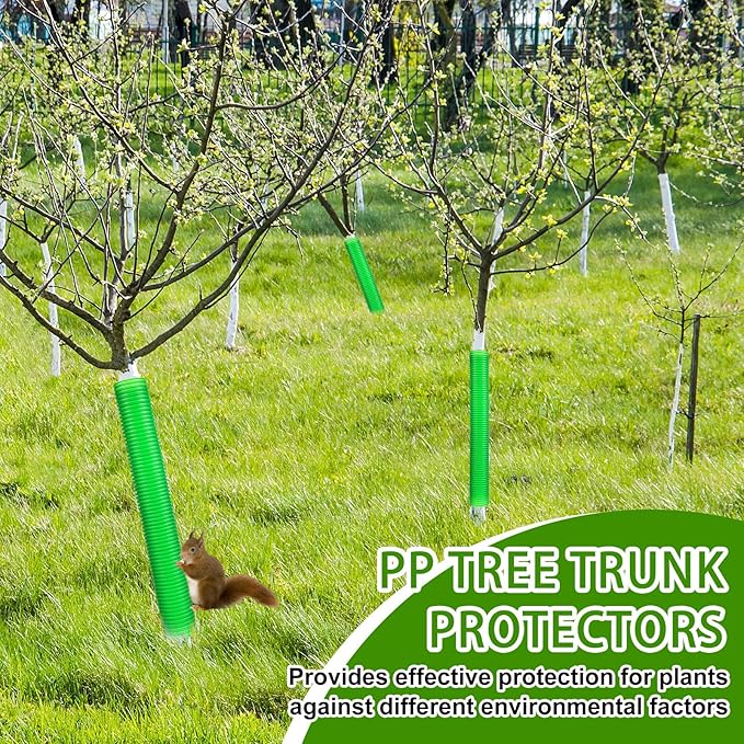 Menkxi 20 Pcs Corrugated Tree Guards Tubes Plastic Saplings Tree Trunk Protectors Wraps to Protect