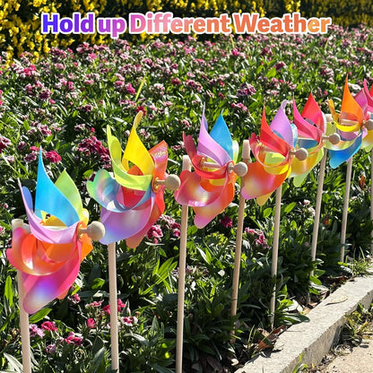 IilLittle 10 Pack Rainbow Pinwheel, No Assembly Required, Pinwheels for Kids, Pinwheels for Yard