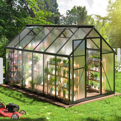 WKM 5.9x10.9 FT Greenhouse for Outdoors, Quick-fit Structure Greenhouse with Window for