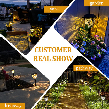 GIGALUMI 6 Pack Solar Lights Outdoor Waterproof, LED Solar Garden Lights