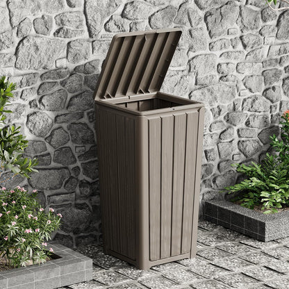23 Gallon Outdoor Trash Can Waterproof Resin Garbage Can with Lid Outside Trash Bin for Porch