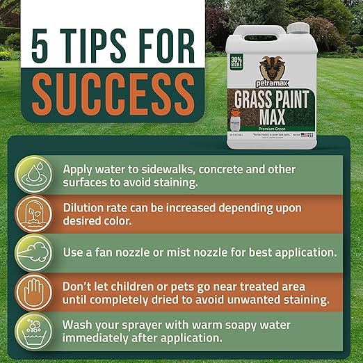 PetraMax Max Grass Paint for Lawn - Maintain Perfect Green Grass, Spray for Lawn & Shrubs Green