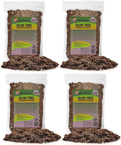 Premium Potting Mix for Olive Trees by Gardenera - 20 Quart - Promotes Strong Roots and Abundant