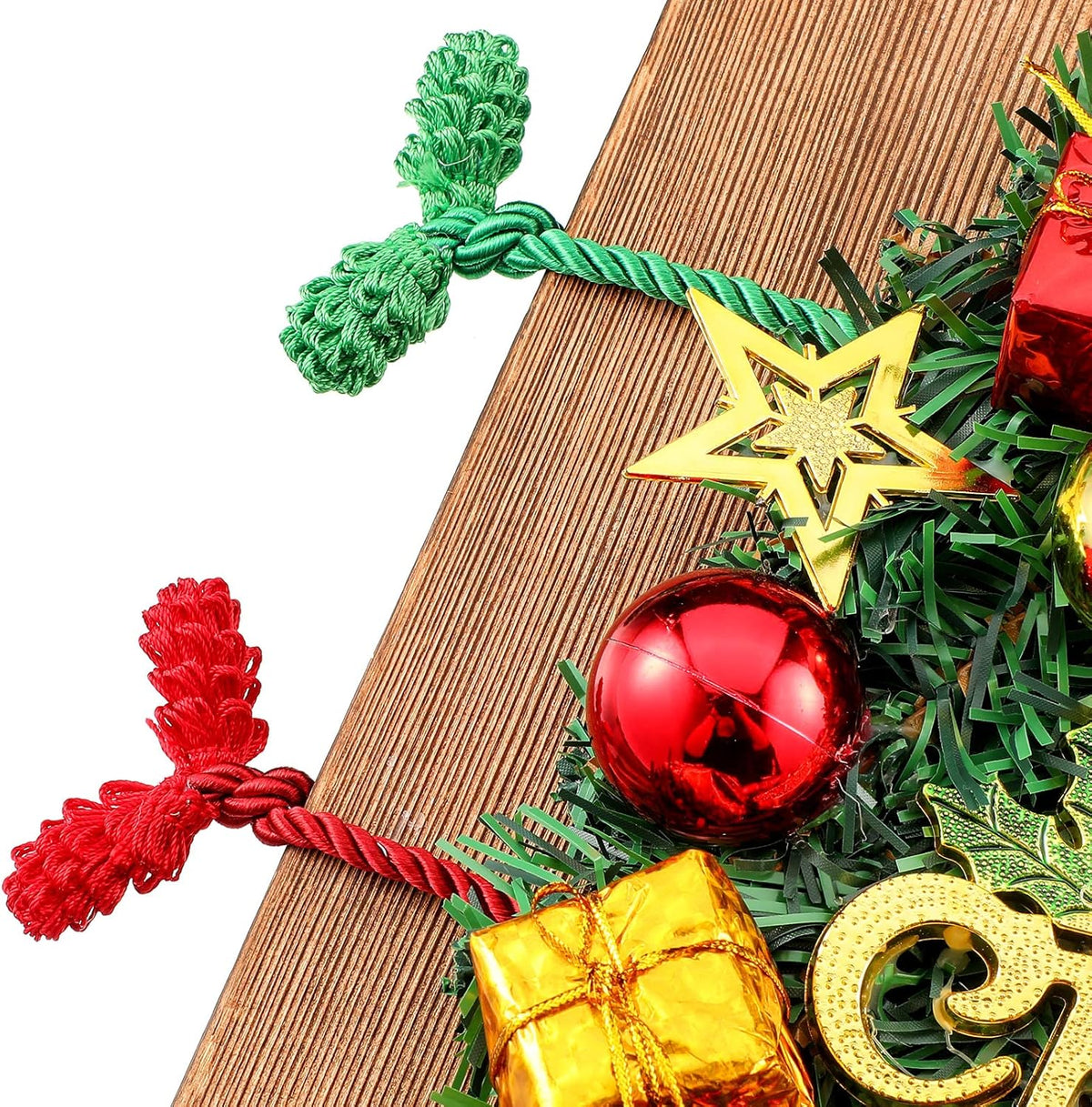 Shappy 12 Pieces Christmas Garland Banister Ties Christmas Decorative Reusable and Flexible Twist