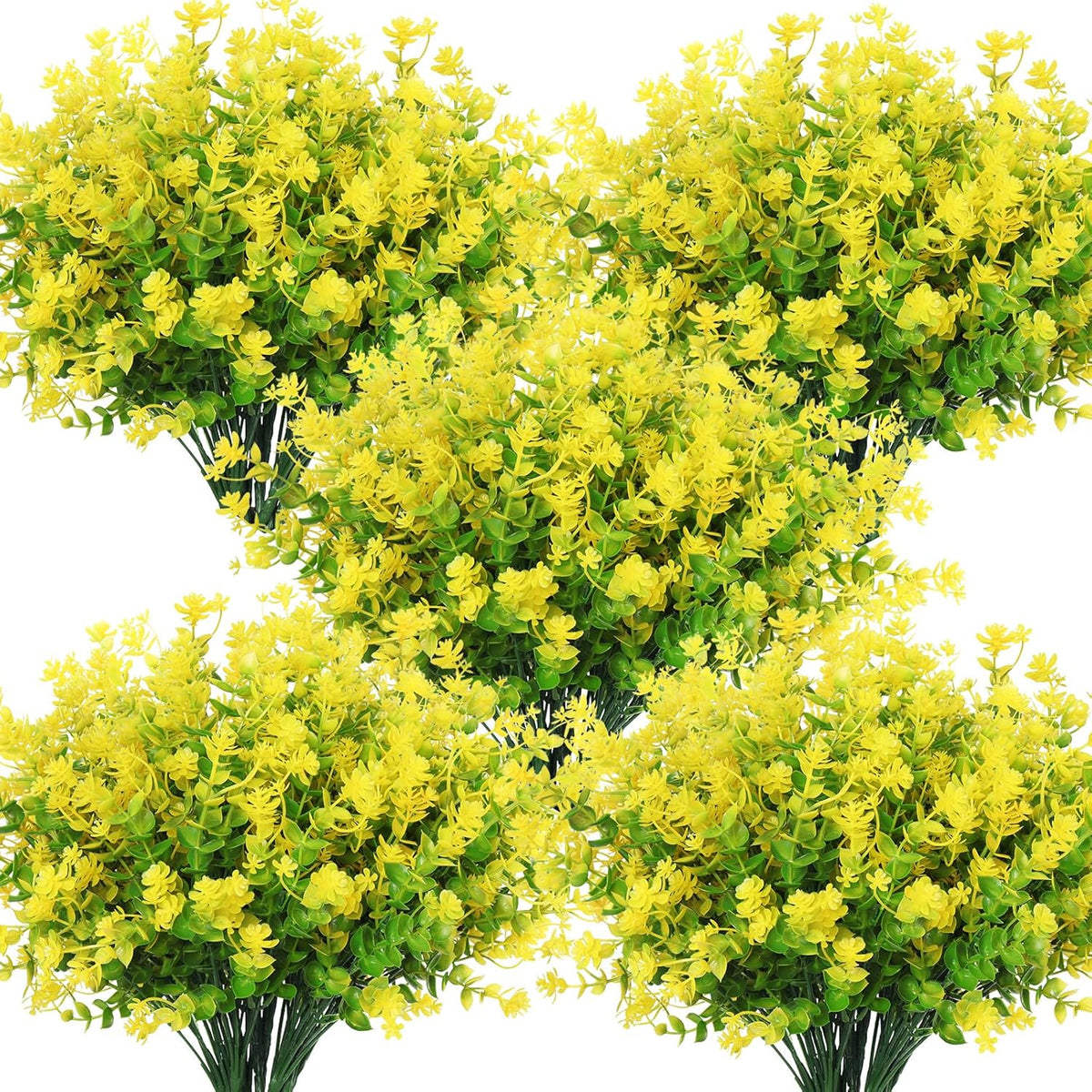 RECUTMS Spring Greenery 10 Bundles Artificial Fake Flowers, Artificial Boxwood Plants,Faux Outdoor