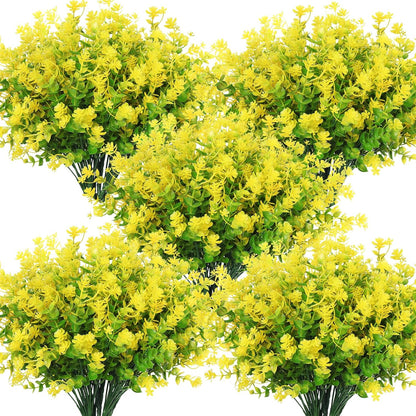 RECUTMS Spring Greenery 10 Bundles Artificial Fake Flowers, Artificial Boxwood Plants,Faux Outdoor
